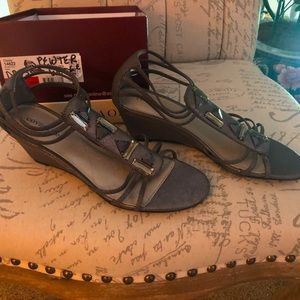 Gray sandals, worn once